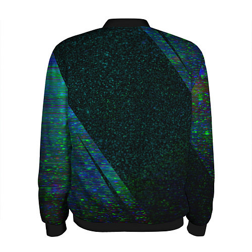 Мужской бомбер Coldplay glitch blue / 3D-Черный – фото 2