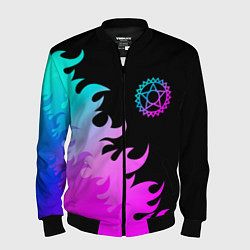 Бомбер мужской Black Butler неоновый огонь, цвет: 3D-черный