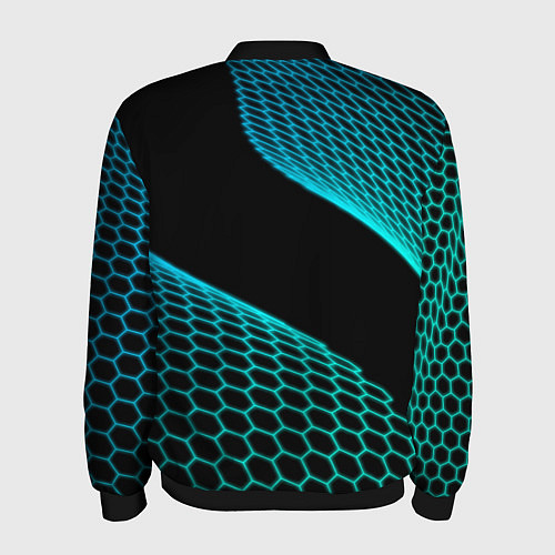 Мужской бомбер Suzuki electro hexagon / 3D-Черный – фото 2