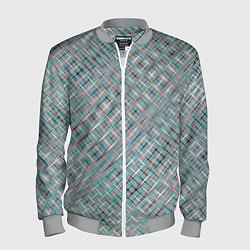 Мужской бомбер Светлый серо-голубой текстурированный