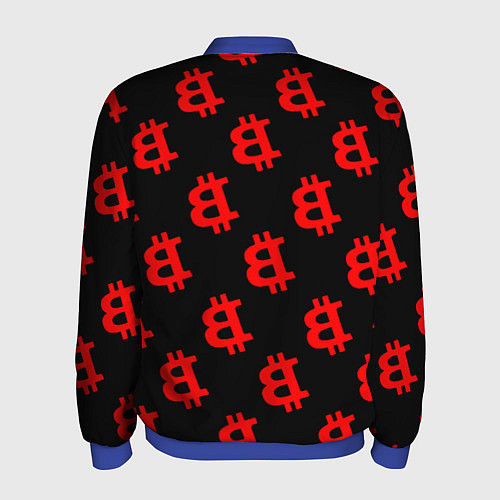 Мужской бомбер Bitcoin red logo money / 3D-Синий – фото 2