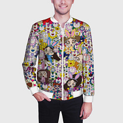 Бомбер мужской Right now NewJeans and Takashi Murakami, цвет: 3D-белый — фото 2