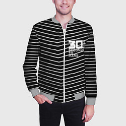 Бомбер мужской Thirty Seconds to Mars pattern optic, цвет: 3D-меланж — фото 2