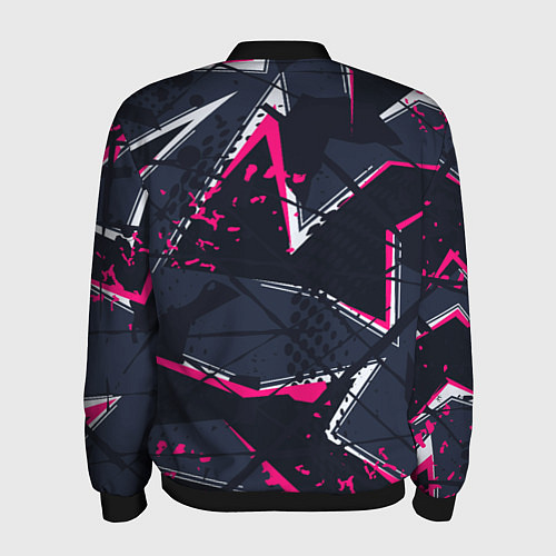 Мужской бомбер Абстрактный узор с геометрической концепцией / 3D-Черный – фото 2