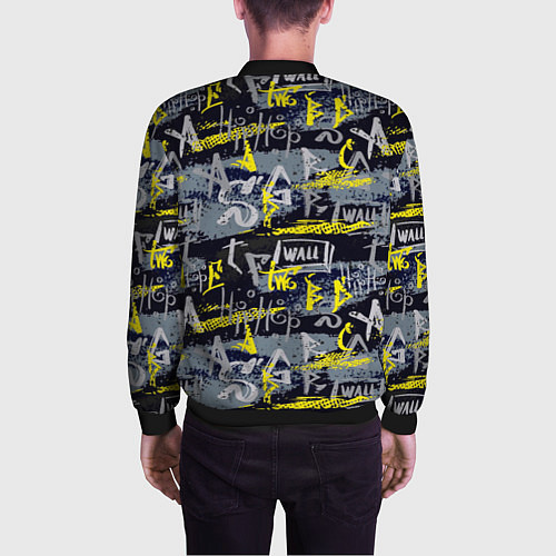 Мужской бомбер Hip hop wall / 3D-Черный – фото 4