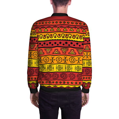 Мужской бомбер Африканские этнический орнамент / 3D-Черный – фото 4