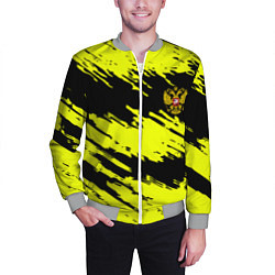 Бомбер мужской Российская империя краски жёлтые, цвет: 3D-меланж — фото 2