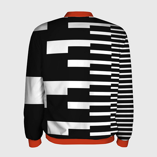 Мужской бомбер Россия геометрия / 3D-Красный – фото 2