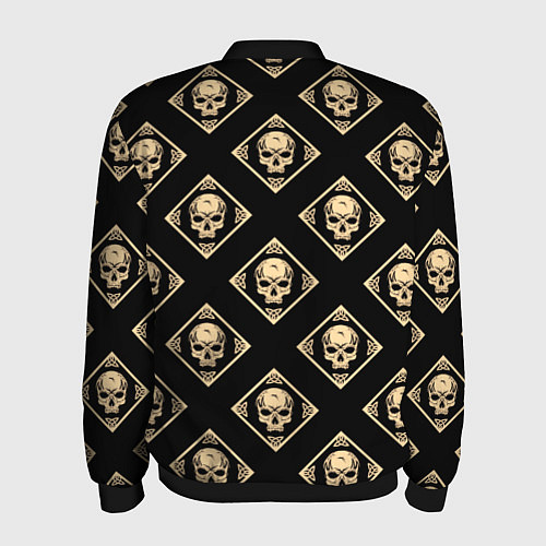 Мужской бомбер Черепа текстурные / 3D-Черный – фото 2