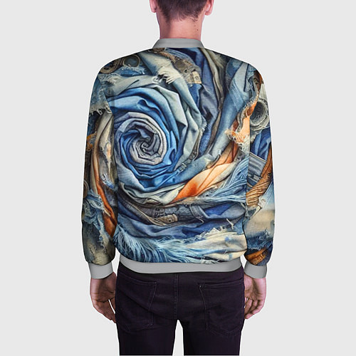 Мужской бомбер Джинсовая воронка - модный тренд / 3D-Меланж – фото 4