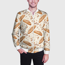 Бомбер мужской Паттерн багет, цвет: 3D-белый — фото 2