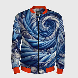 Бомбер мужской Denim funnel - fashion trend, цвет: 3D-красный