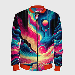 Мужской бомбер Neon space fantasy - ai art