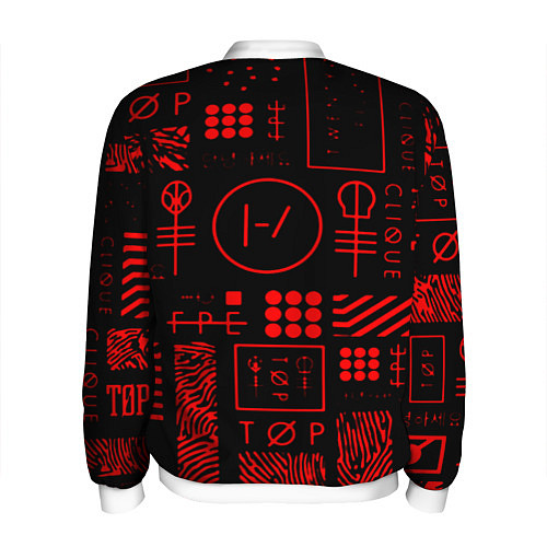 Мужской бомбер Twenty one pilots pattern rock / 3D-Белый – фото 2