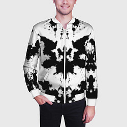 Бомбер мужской Психоделический тест Роршаха, цвет: 3D-белый — фото 2