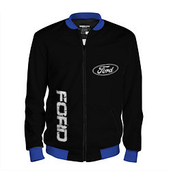 Бомбер мужской Ford logo white steel, цвет: 3D-синий