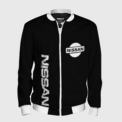 Бомбер мужской Nissan logo white auto, цвет: 3D-белый