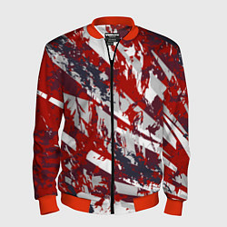 Бомбер мужской Яркий абстрактный узор для спорта, цвет: 3D-красный