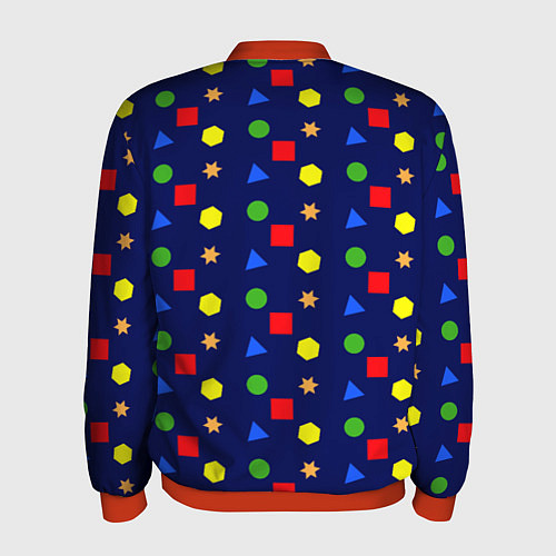 Мужской бомбер Разные фигурки / 3D-Красный – фото 2