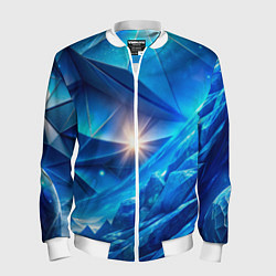 Мужской бомбер Синяя объемная абстракция со вспышкой