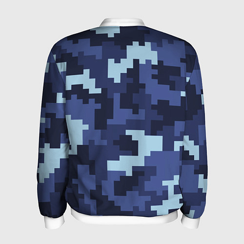 Мужской бомбер Пиксельный камуфляж текстура / 3D-Белый – фото 2