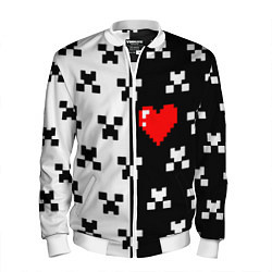 Мужской бомбер Minecraft pattern love