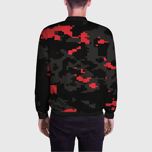 Мужской бомбер Камуфляжная текстура милитари / 3D-Черный – фото 4