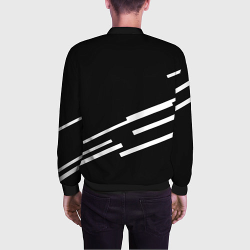 Мужской бомбер Россия геометрия спорт / 3D-Черный – фото 4