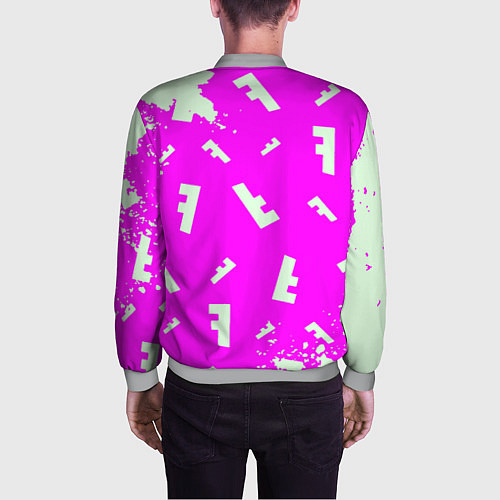 Мужской бомбер Fortnite pattern pink / 3D-Меланж – фото 4