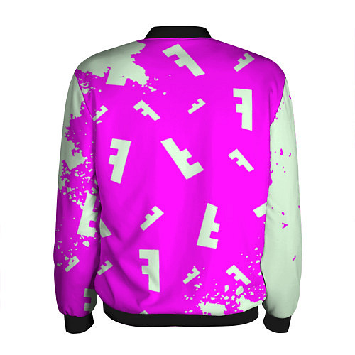 Мужской бомбер Fortnite pattern pink / 3D-Черный – фото 2