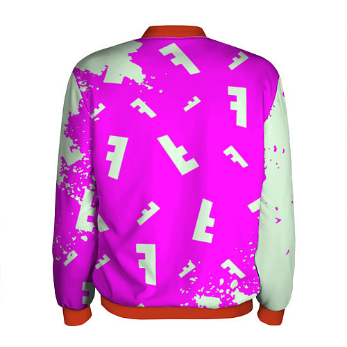 Мужской бомбер Fortnite pattern pink / 3D-Красный – фото 2