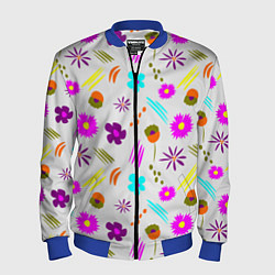 Мужской бомбер Яркий цветочный узор-паттерн