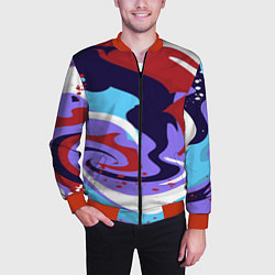 Бомбер мужской Клякса абстракция, цвет: 3D-красный — фото 2