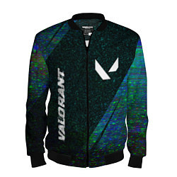 Бомбер мужской Valorant glitch blue cybersport, цвет: 3D-черный