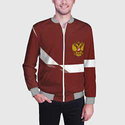 Бомбер мужской Россия спорт геометрия, цвет: 3D-меланж — фото 2