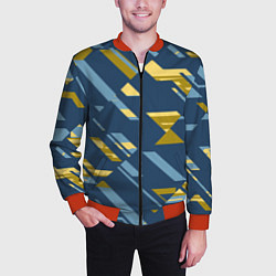 Бомбер мужской Абстракция текстуры спортивной формы, цвет: 3D-красный — фото 2