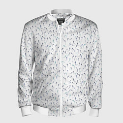 Бомбер мужской Сперматозоиды разноцветные паттерн, цвет: 3D-белый