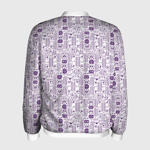 Мужской бомбер Узоры и лица / 3D-Белый – фото 2