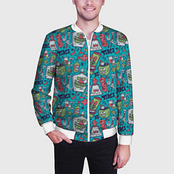 Бомбер мужской Гавайская вечеринка, цвет: 3D-белый — фото 2