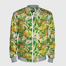 Бомбер мужской Птица на грушевом дереве, цвет: 3D-меланж
