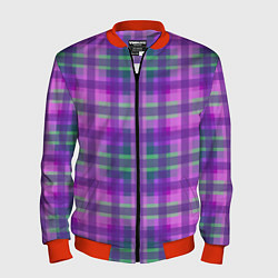 Бомбер мужской Клетка в полоску, цвет: 3D-красный