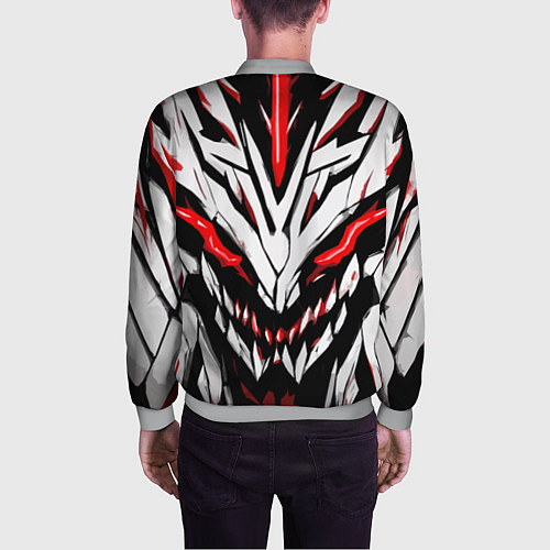 Мужской бомбер Красное абстрактное лицо монстра / 3D-Меланж – фото 4