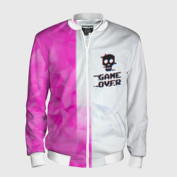 Мужской бомбер Game over pink abstraction