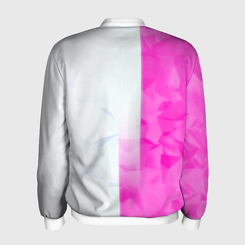 Мужской бомбер Game over pink abstraction / 3D-Белый – фото 2