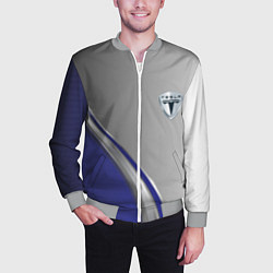 Бомбер мужской Tesla abstraction auto, цвет: 3D-меланж — фото 2