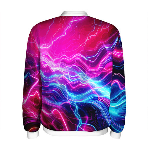 Мужской бомбер Milano - neon abstraction / 3D-Белый – фото 2