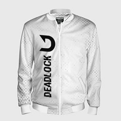 Бомбер мужской Deadlock glitch на светлом фоне по-вертикали, цвет: 3D-белый