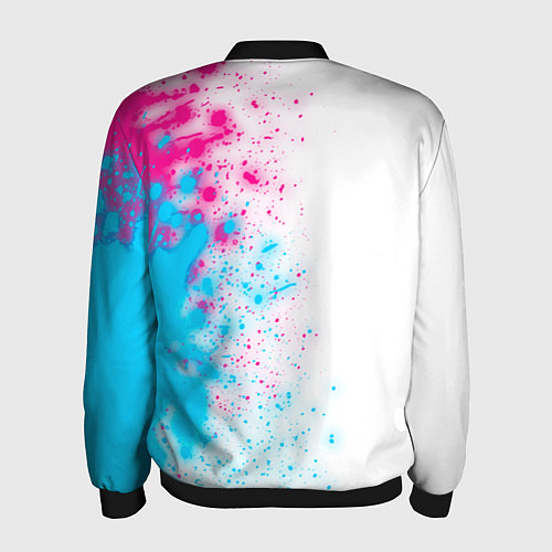 Мужской бомбер Deadlock neon gradient style по-вертикали / 3D-Черный – фото 2