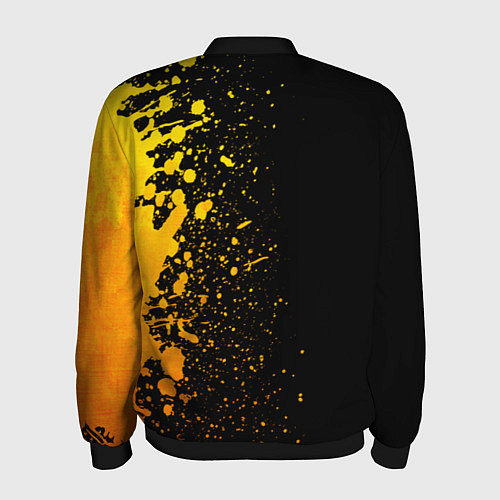 Мужской бомбер Deadlock - gold gradient по-вертикали / 3D-Черный – фото 2
