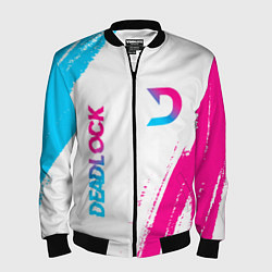 Бомбер мужской Deadlock neon gradient style вертикально, цвет: 3D-черный